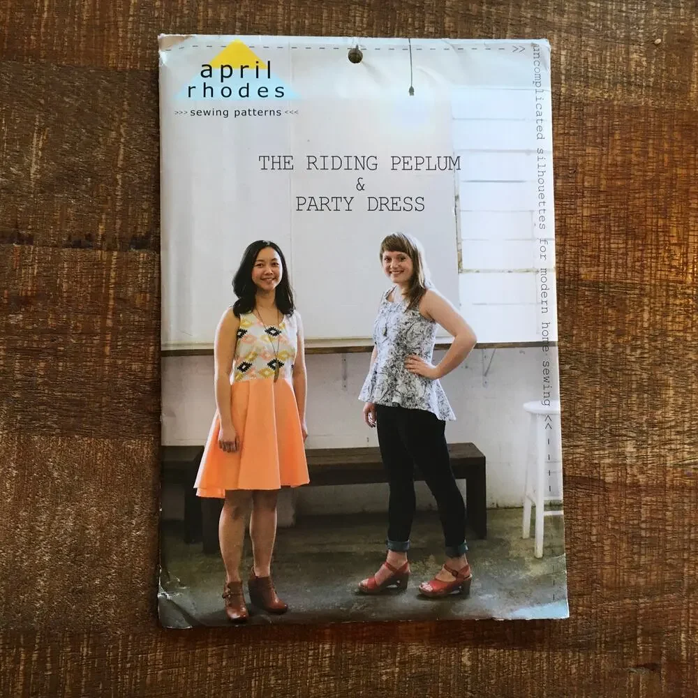 April Rhodes Sewing Pattern Riding Peplum Top & Party Dress XS-XXL UNCUT